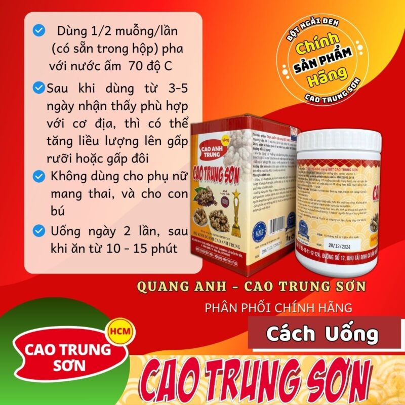 Cách uống ngải đen Cao Trung Sơn 320gram