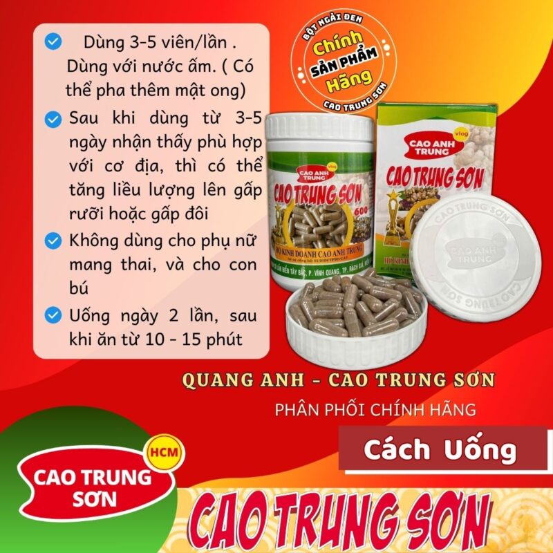 Cách uống viên ngải đen Cao Trung Sơn