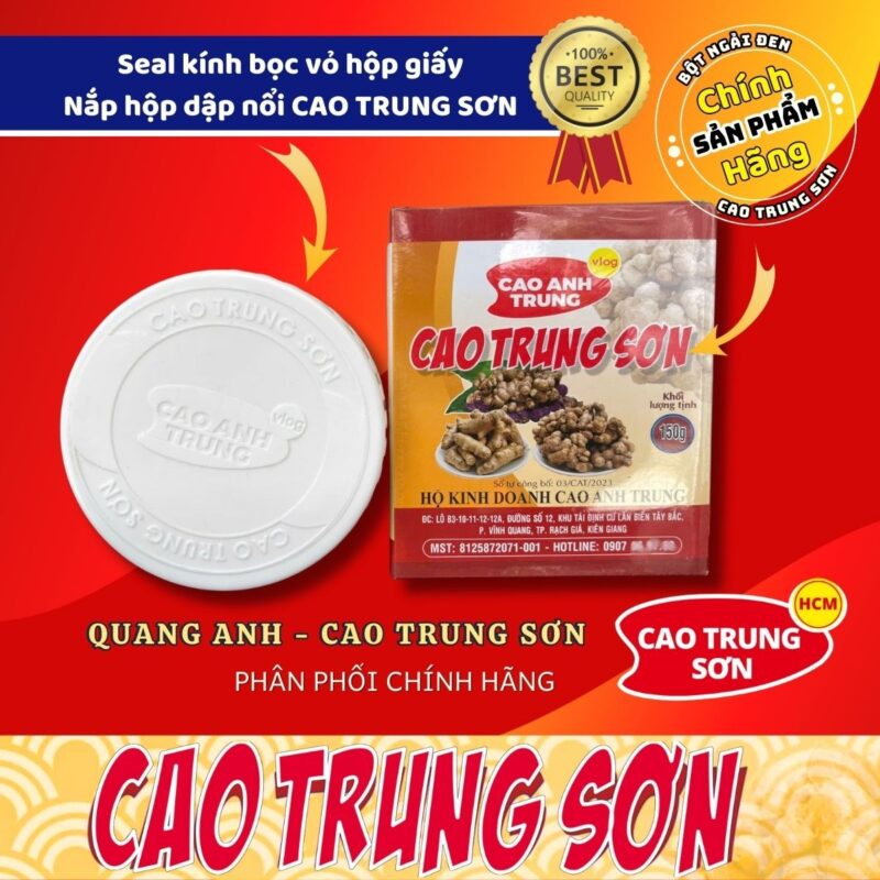 Quy cách bột ngải đen Cao Trung Sơn chính hãng