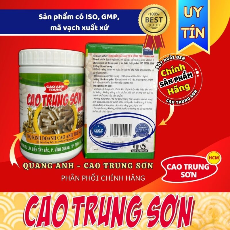Chứng nhận Viên ngải đen Cao Trung Sơn