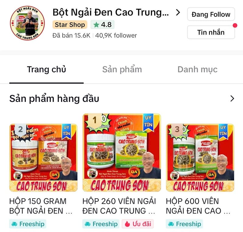 Gian hàng trên Tiktok Shop