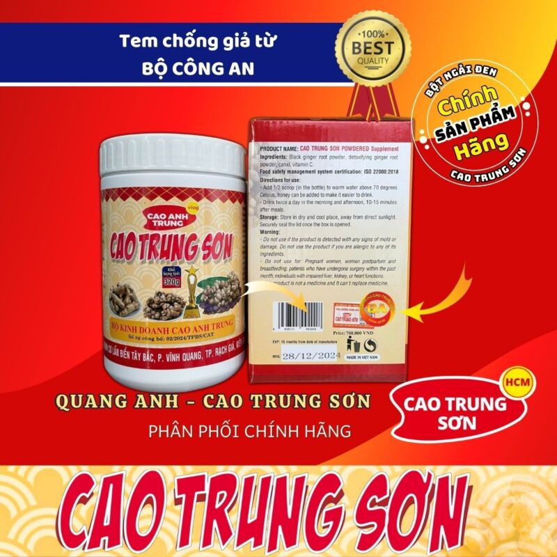 Tem chống giả bột ngải đen 320gram Cao Trung Sơn