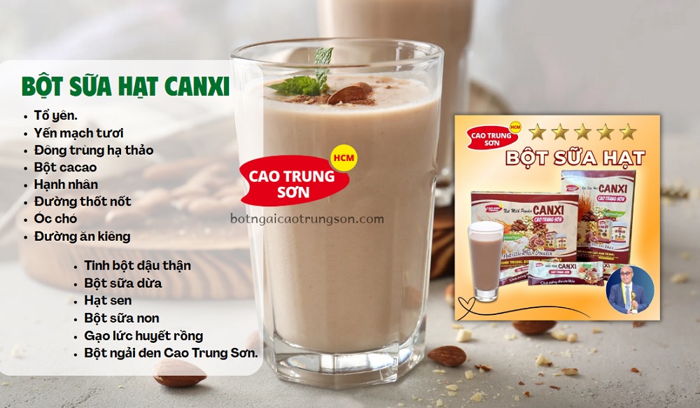 Thành phần bột sữa hạt Canxi Cao Trung Sơn
