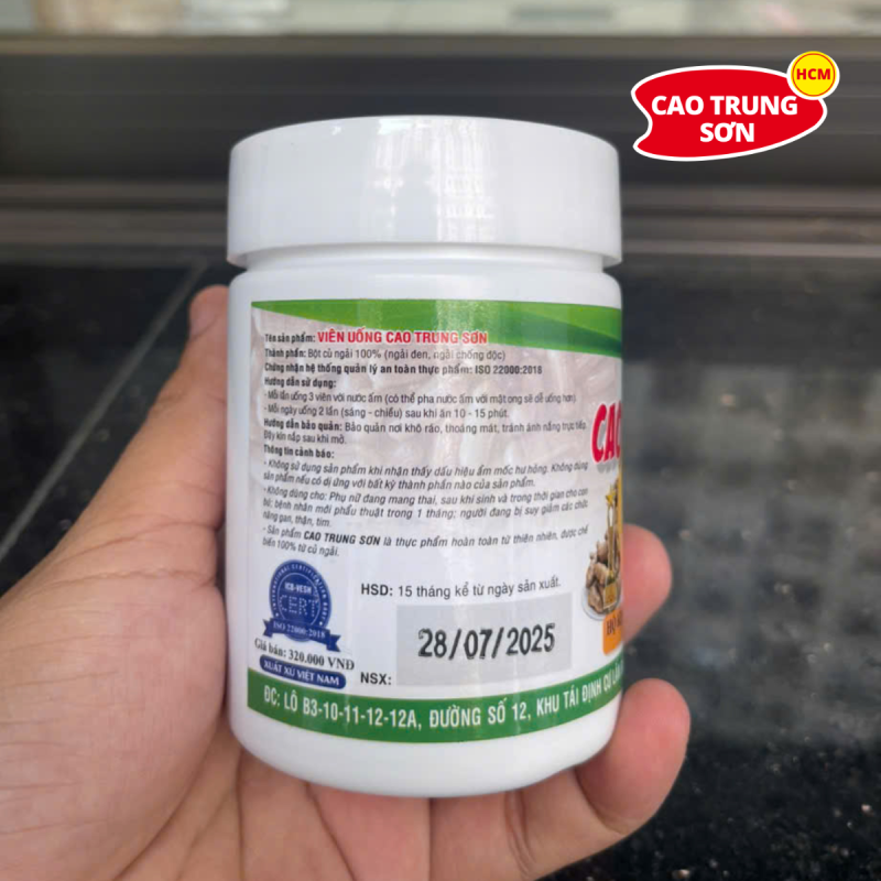 Bên ngoài sản phẩm Cao Trung Sơn