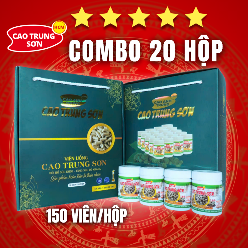 Combo 20 hộp Viên uống Cao Trung Sơn mới
